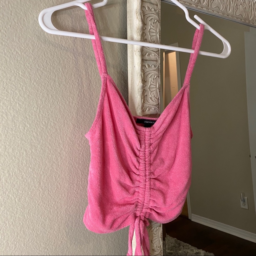 Forever21 hot pink scrunch tank top💞